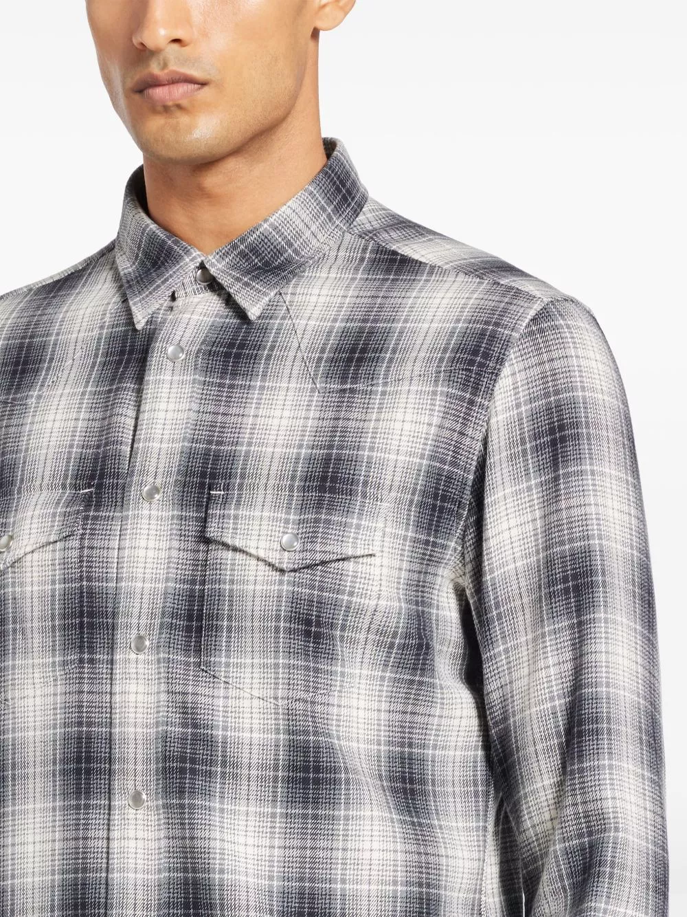 Cheap TOM FORD check-print cotton shirt Men 0128