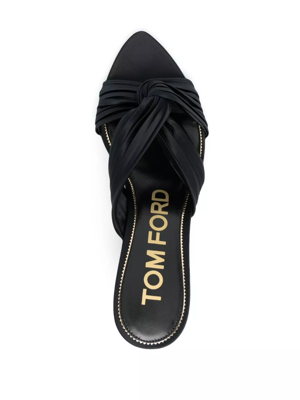 Cheap TOM FORD knot-detail 75mm pleated mules Women 0120