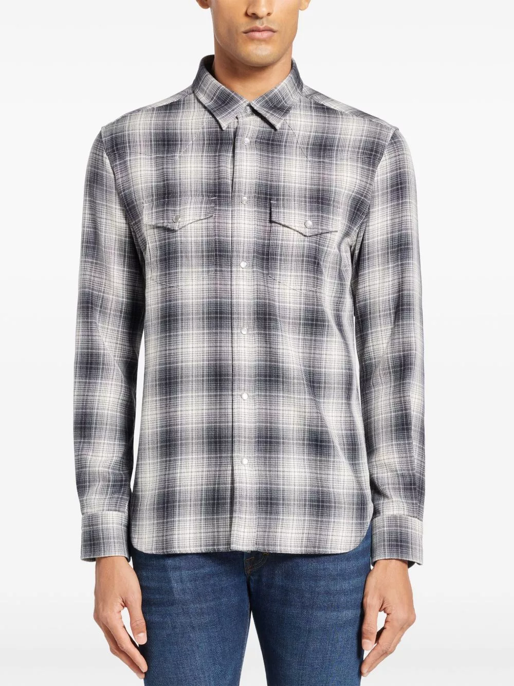 Cheap TOM FORD check-print cotton shirt Men 0128