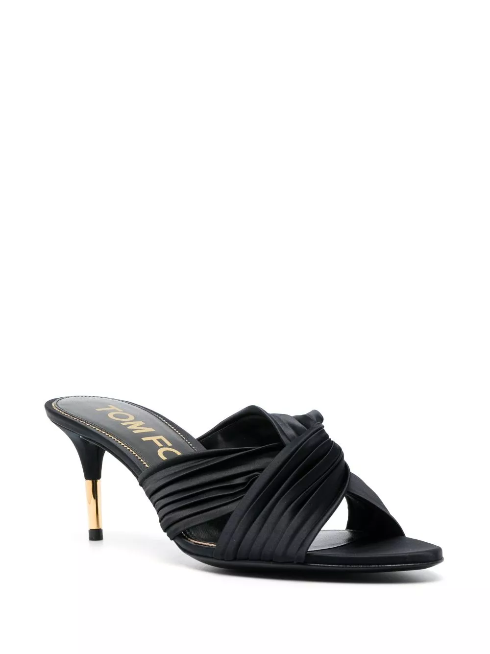 Cheap TOM FORD knot-detail 75mm pleated mules Women 0120