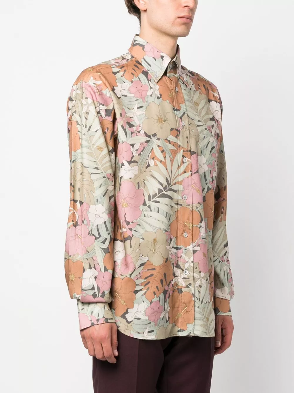 Affordable TOM FORD floral-print button-down shirt Men 0201