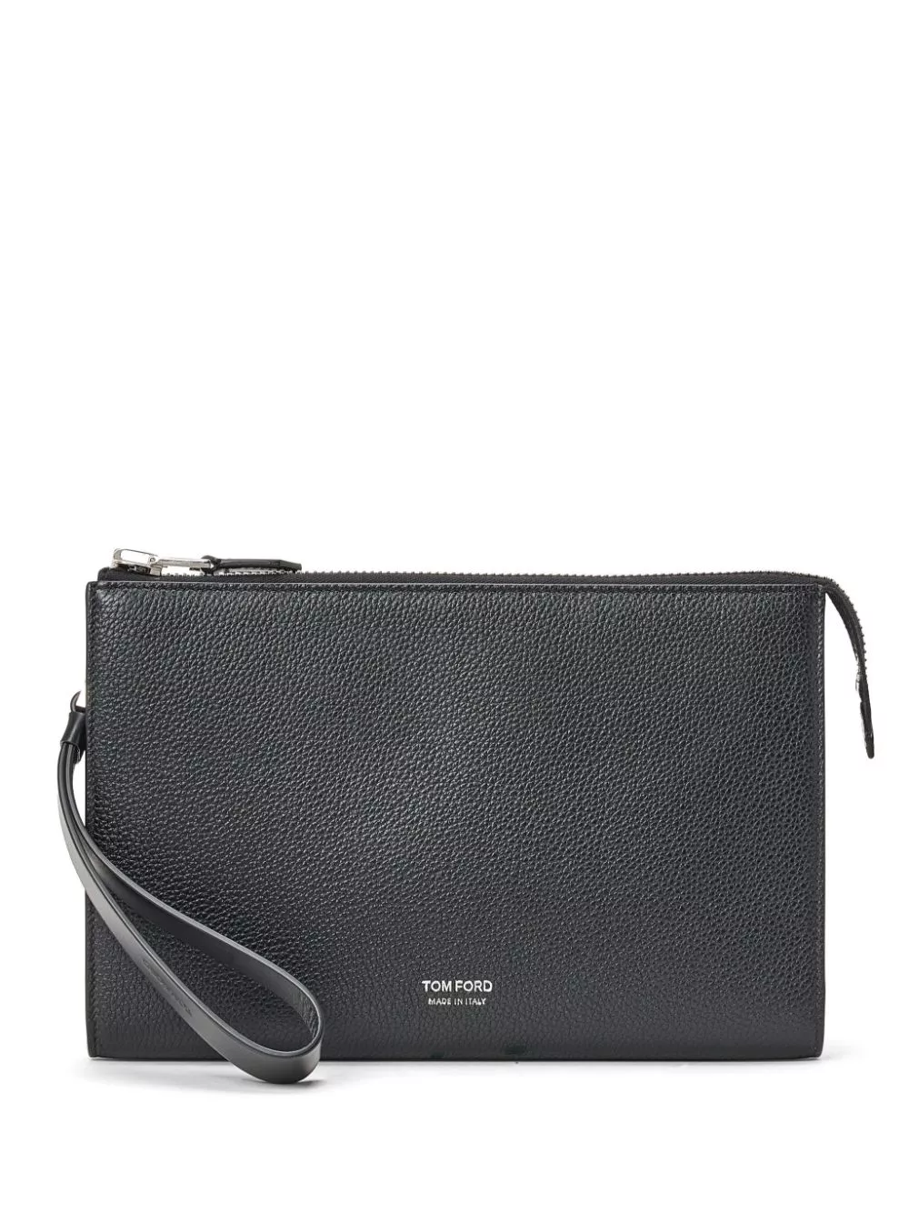 Cheap TOM FORD pebbled-leather logo-print clutch Men 0205