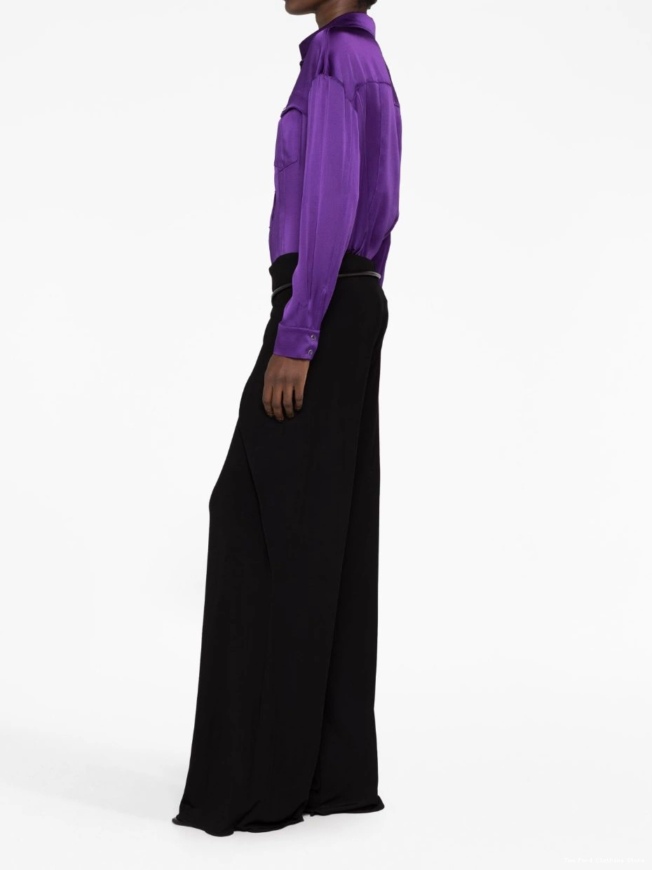 Affordable wide-leg trousers silk Women TOM cut-out FORD 0217