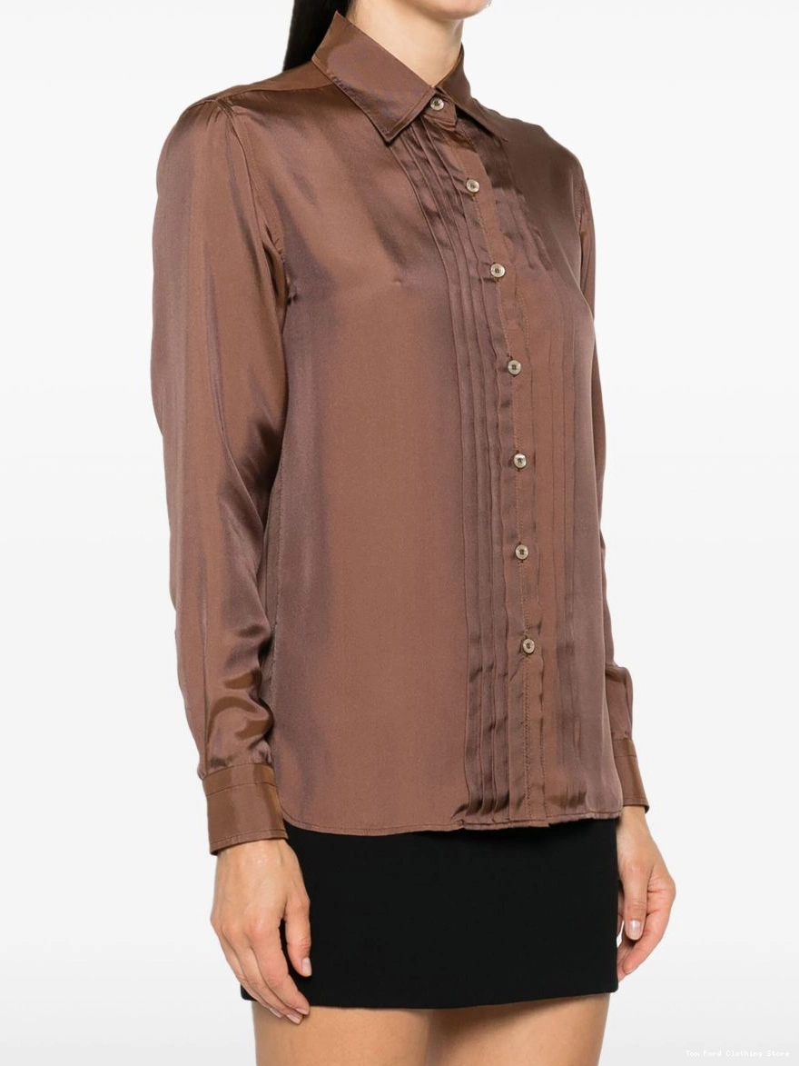 Cheap Women shirt twill-weave plisse-details TOM FORD 0210