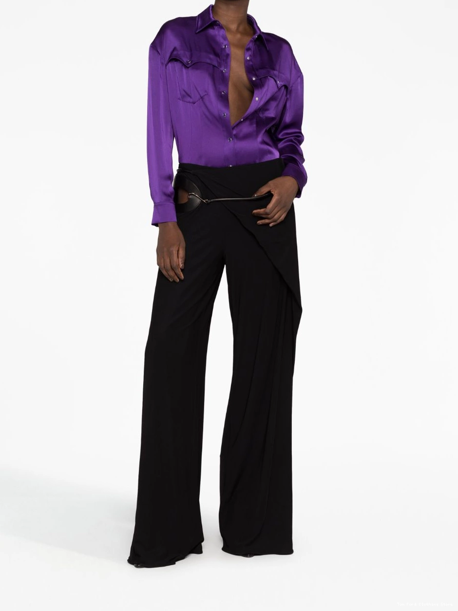 Affordable wide-leg trousers silk Women TOM cut-out FORD 0217