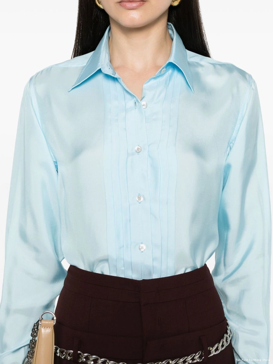 Cheap TOM pleat-detailing blend silk Women FORD shirt 0220