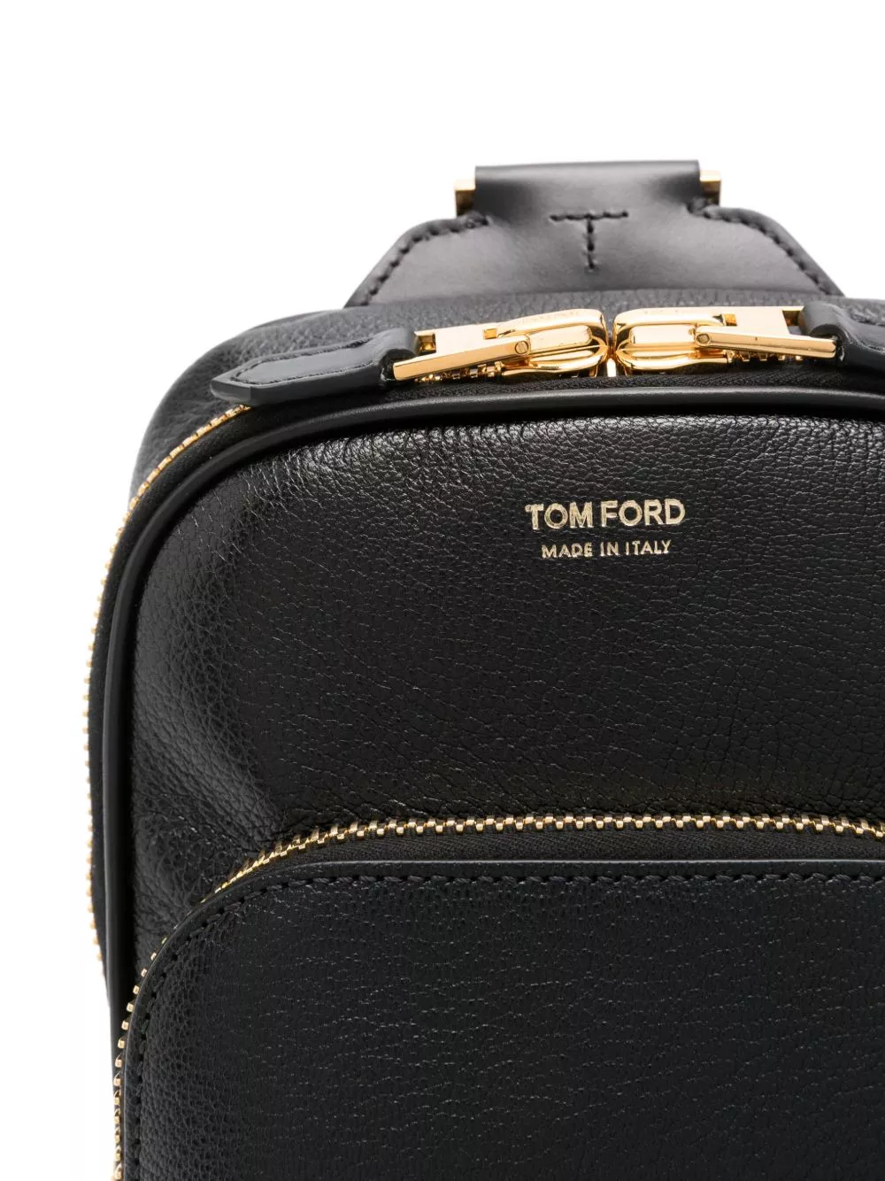 Cheap TOM FORD logo-stamp leather messenger bag Men 0205