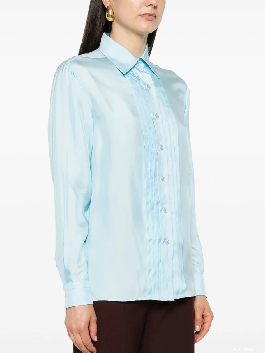 Cheap TOM pleat-detailing blend silk Women FORD shirt 0220