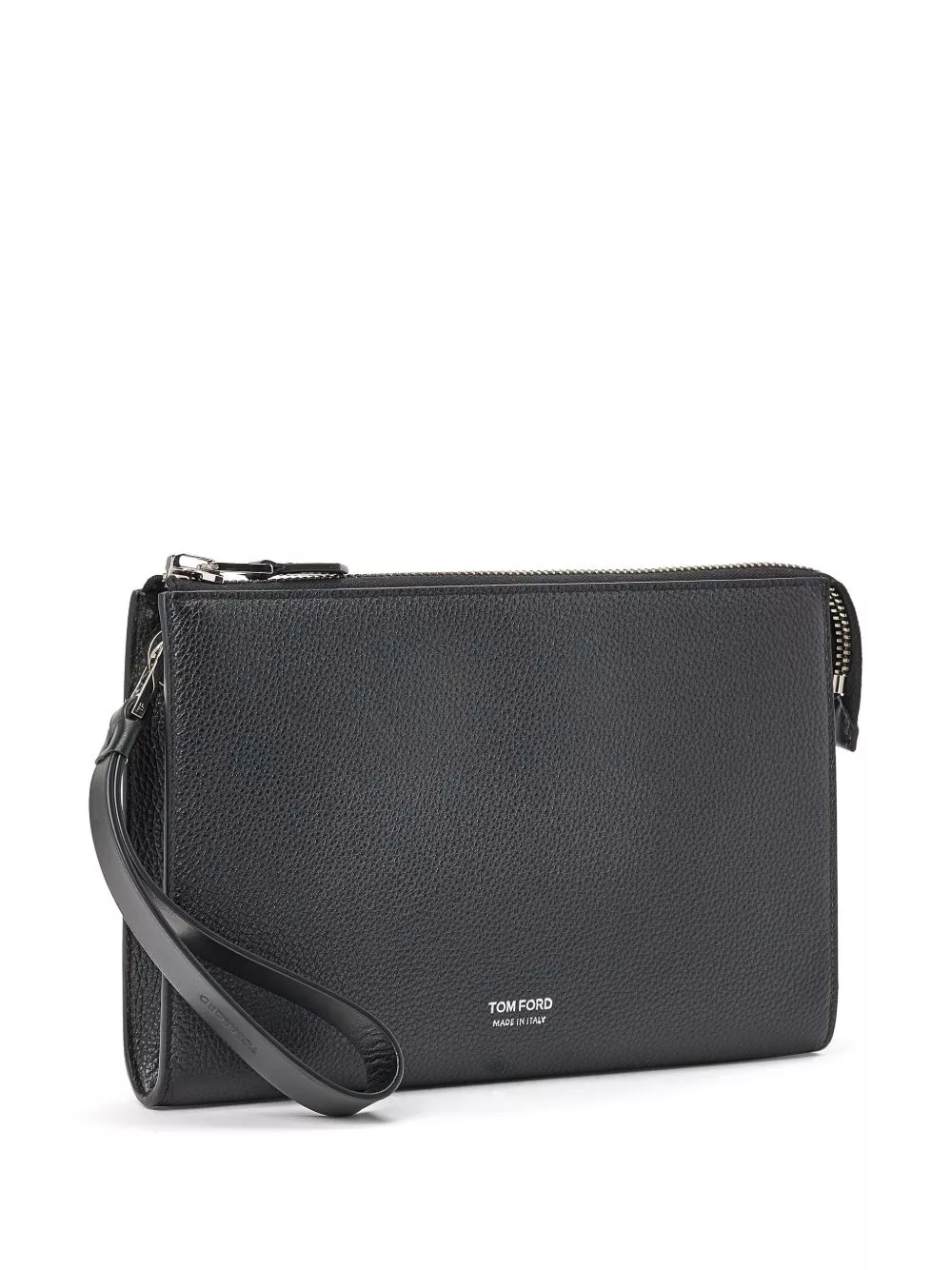 Cheap TOM FORD pebbled-leather logo-print clutch Men 0205