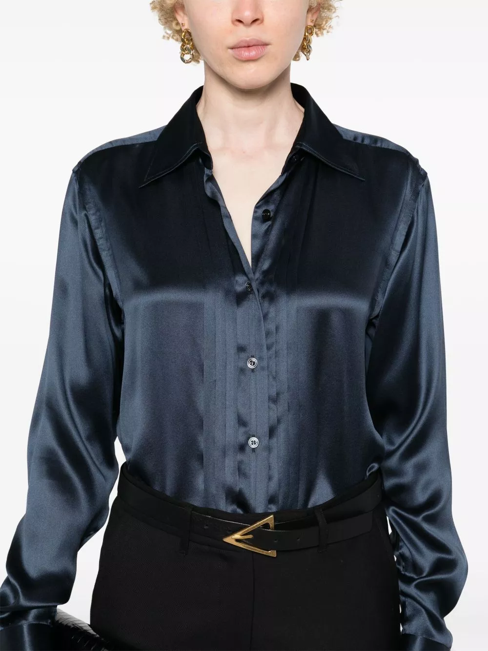 Cheap TOM FORD pintuck-detail silk shirt Women 0203