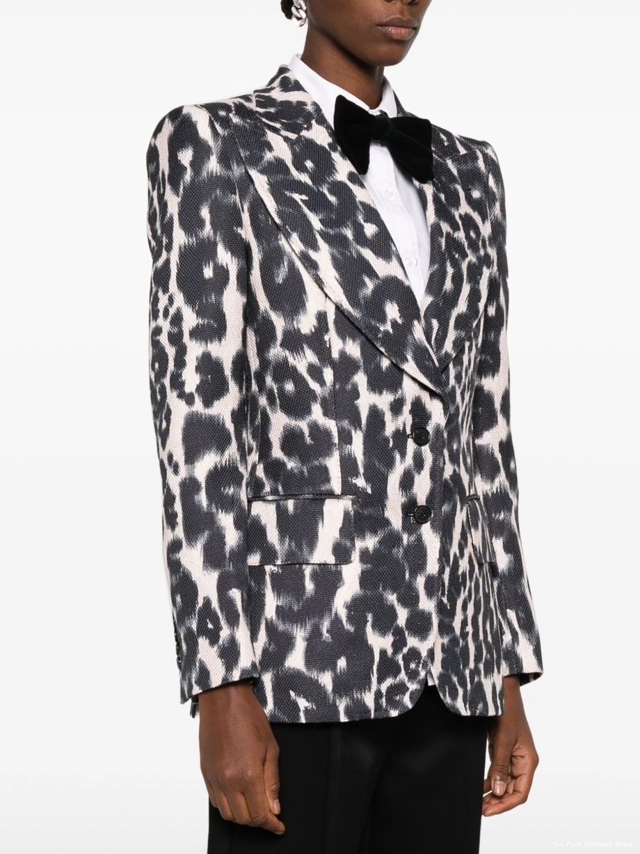 Affordable TOM leopard-print FORD blazer Women 0217