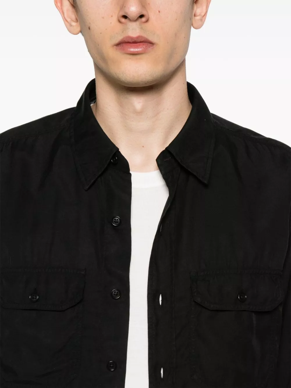 Cheap TOM FORD chest-pockets twill shirt Men 0201