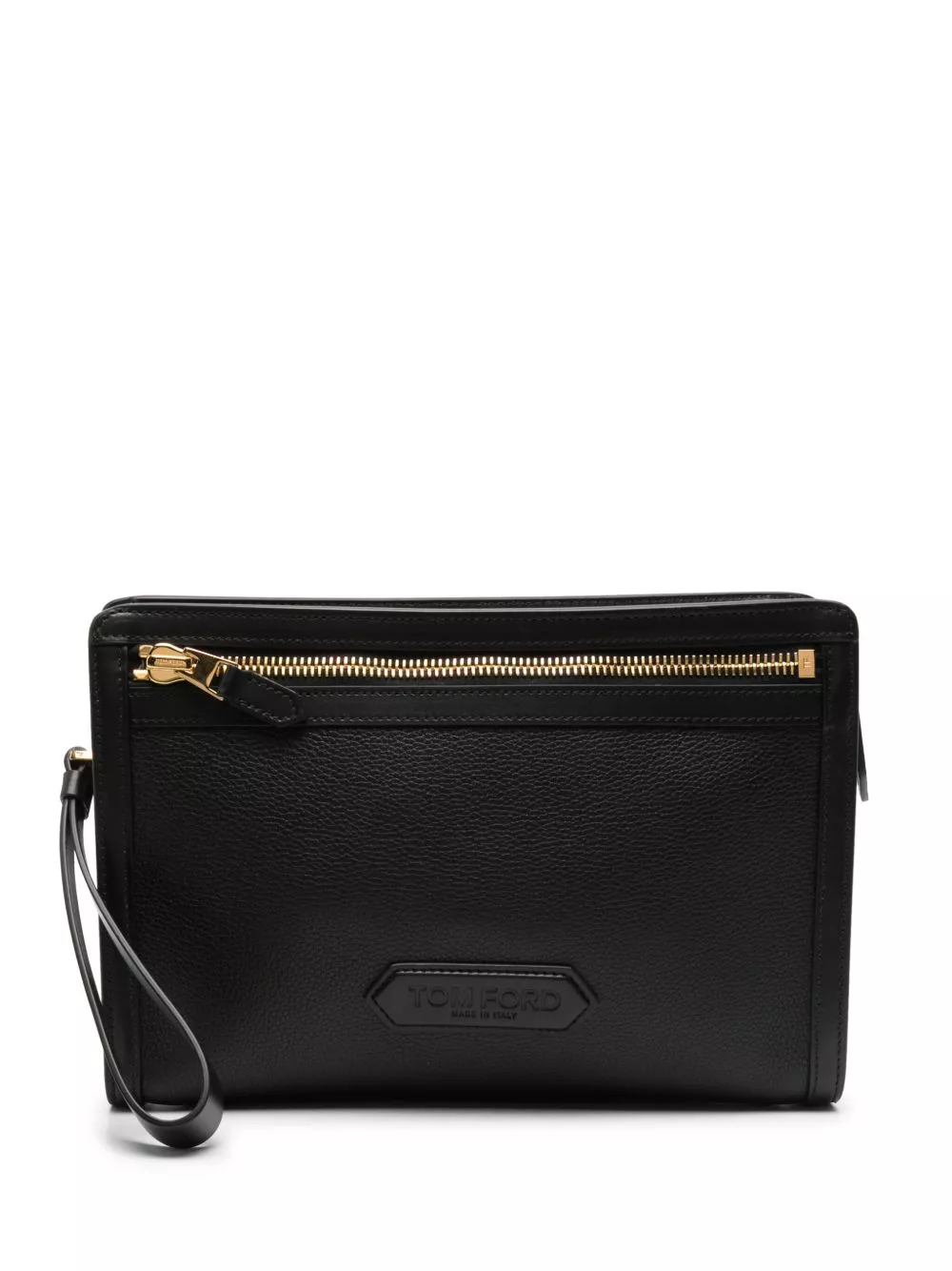 Affordable TOM FORD embossed-logo leather clutch Men 0205